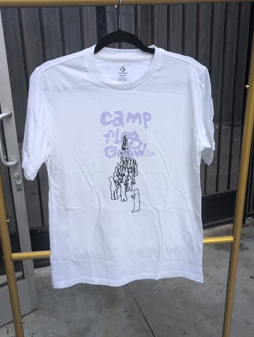 Men's White Converse  X 'Camp Flaw Gnaw' Tshirt Size XS NWOT